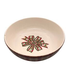 Tiffany & Co Vintage Este Ceramiche Plaid Serving Bowl Christmas Made in Italy